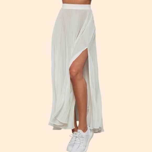 Carbon39 Mesh Pleated Maxi Skirt - Picture 1 of 6